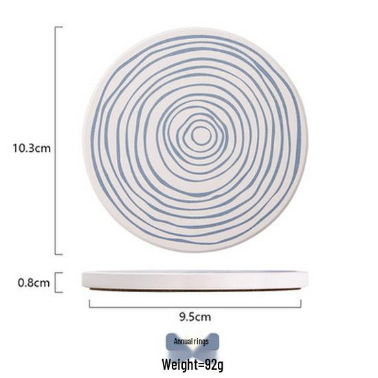In-stock Ins Style Natural Diatomaceous Earth Quick-Dry Anti-Slip Coaster and Heat-Resistant Pad