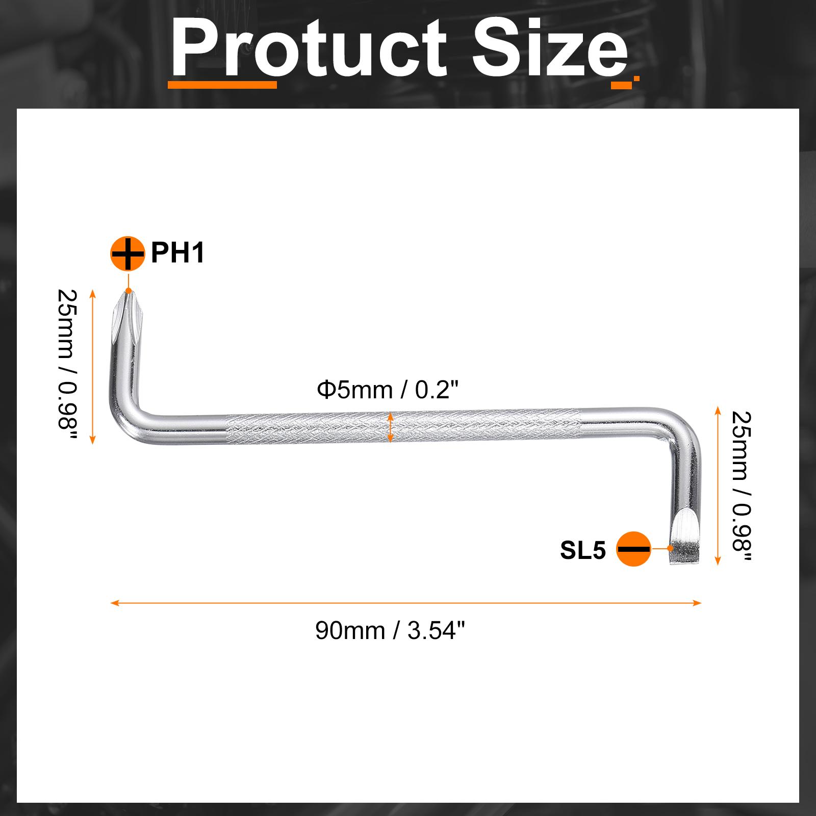 

1/2/4pcs Offset Screwdriver Phillips Cross Slotted Head Right Angle 90 Degree Screw Driver Double Ended Z-type Repair Hand Tool 1pcs