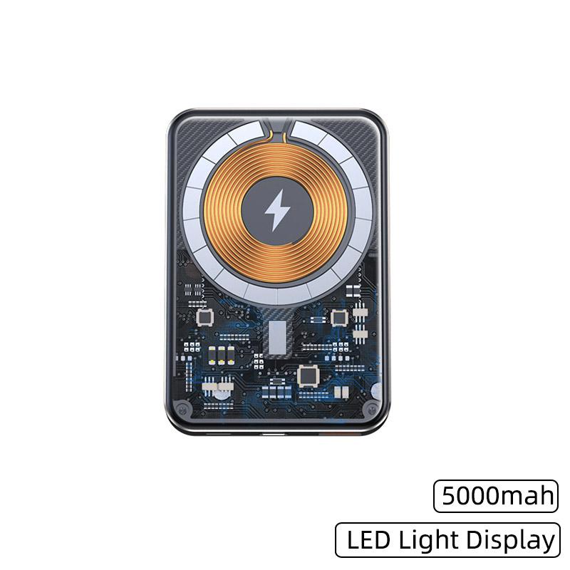 Transparente Glas Magnetische Kabellose Powerbank 15W Tragbares Schnellladegerät Externe Ersatzbatterie Für iPhone 13 12 Xiaomi