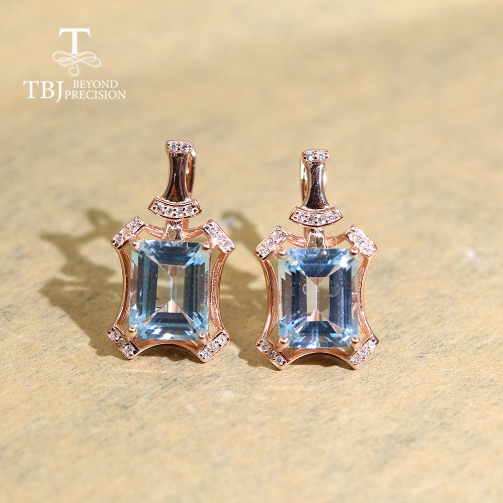 Nový přírůstek ! Zapínání na přírodní drahokam Náušnice Sky Blue Topaz 925 Sterling Silver jemné šperky pro ženu jako dárek k výročí