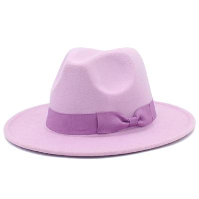 European-American Style Bow Wide-Brimmed Fedora: Fashionable Unisex Jazz Hat