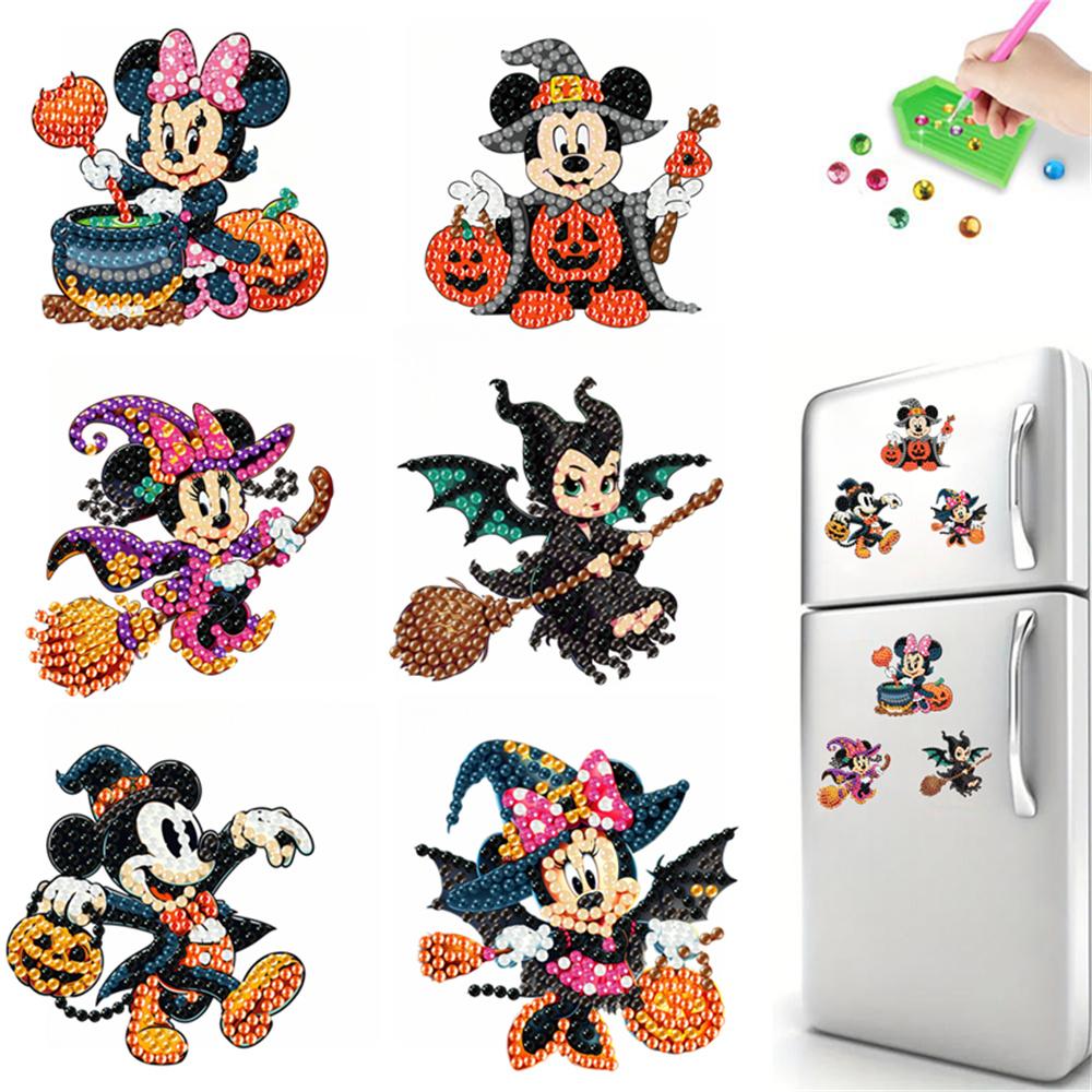 6pcs/Set Magic Pumpkin Series Diamond Painting Magnets for Refrigerator Diamond Art Fridge Magnets for Adults Diamond Art Refrigerator Magnets Kits