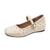 "Spring Cherry" Vintage Gypsy Star Riveted Ballet Single Shoes Women's Spring and Autumn Height Increase Shallow Mouth Mary Jane Shoes
