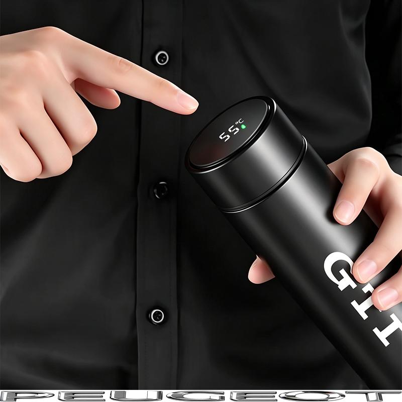 500ML Car Vacuum Cup 304 Stainless Steel Thermos Flask For VW GTI Polo Golf Passat B6 Tiguan Arteon CC Taigo Caddy Jetta Hub Cap