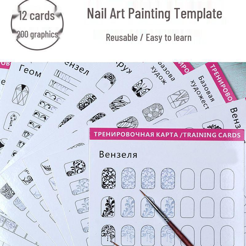 Nail Art Beginner Practice Book: Washable Tracing Board & Detailed Tutorial