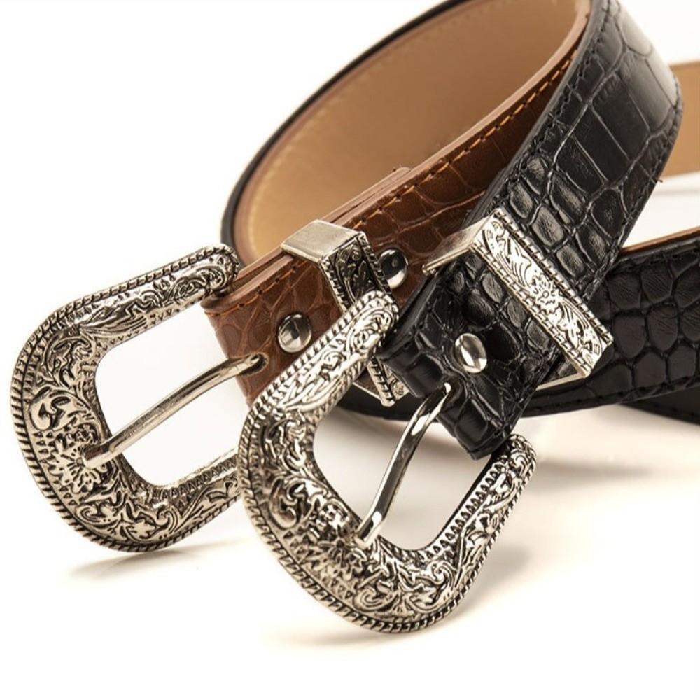 Pin Buckle Women Belt Punk PU Leather Waistbands Fashion Retro Waist Belt  Party