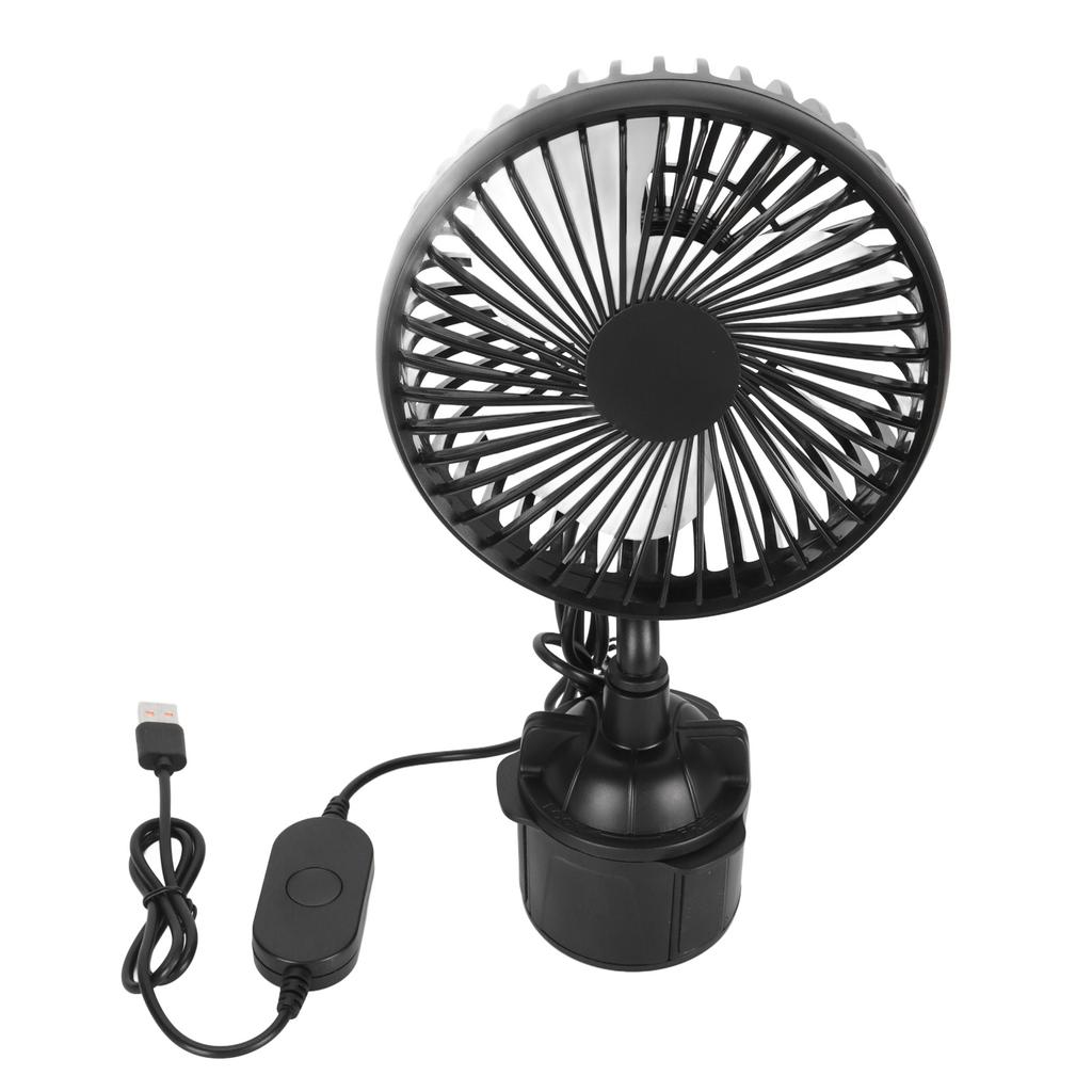 Car Fan Powerful Low Noise 3 Speeds Adjustable Portable USB Powered Fan with Gooseneck for Car Trucks RVs Bus