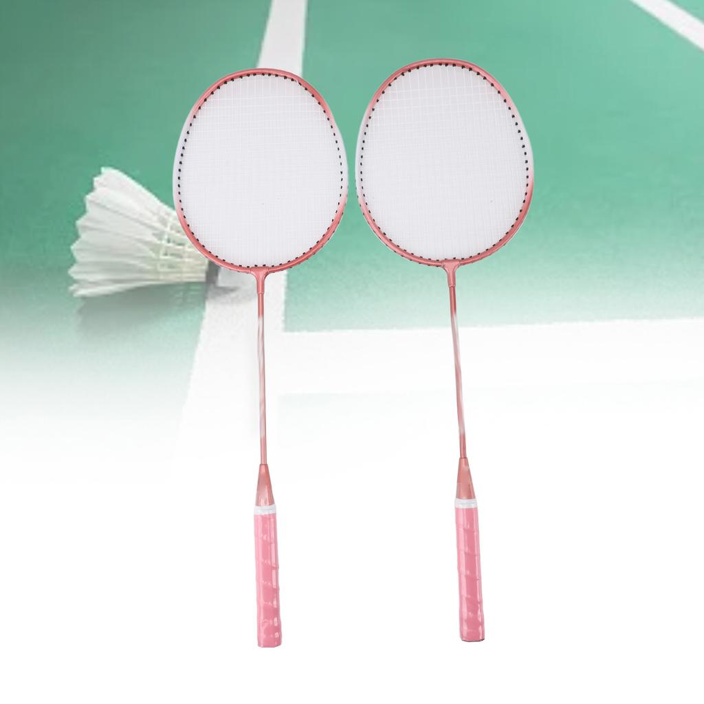 Badminton Racket Set Iron Alloy Resistance Reduction Lightweight Sports Badminton Racket with Storage Bag for Beginners Children Adults
