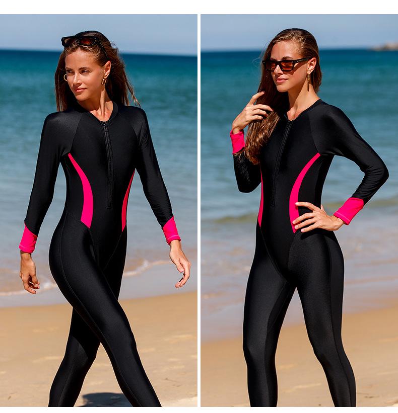 Costume da bagno da donna taglie forti a maniche lunghe 2024 - Comodo, ad asciugatura rapida, traspirante, snellente, ad alta elasticità con coppe al seno