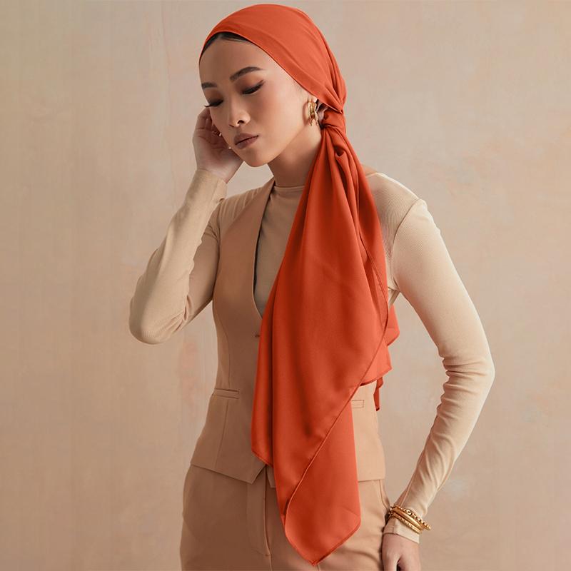 High Quality Plain Color Chiffon Scarf Hijab Headband Head Wrap For Women Muslim Hijabs Scarves