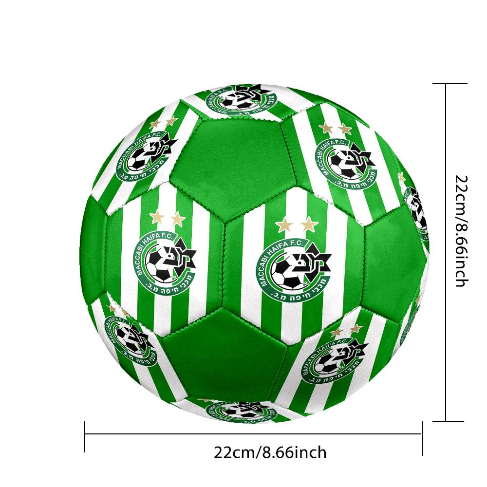 Maccabi-Haifa Indoor Soccer Ball Colorful All Ages Size 5 Machine Stitched PVC Competition Ready Durable High-Bounce