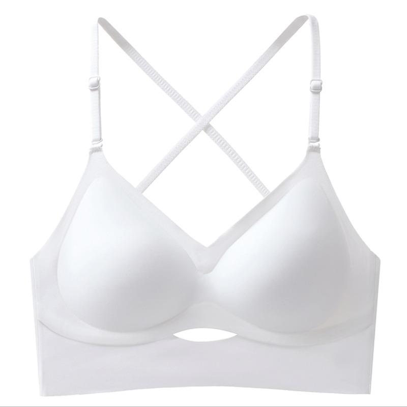 Underwear women's seamless sexy invisible new thin summer cross backless large neck back bra