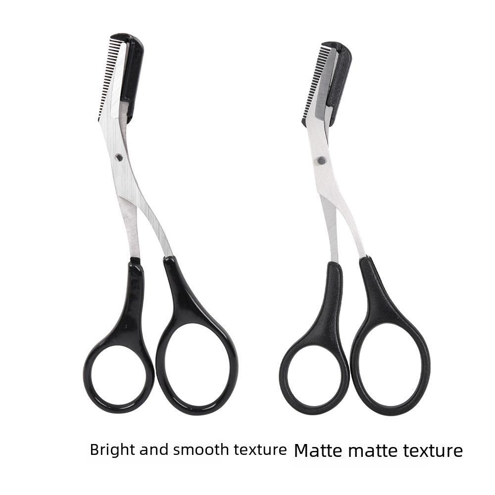 Korean Stainless Steel Eyebrow Trimming Scissors with Comb