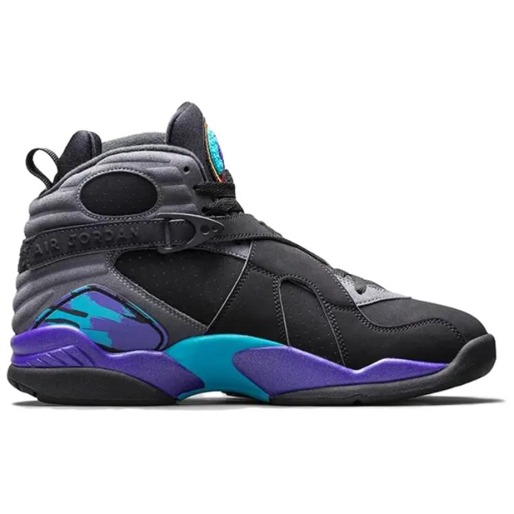 Air Jordan 8 Retro Aqua 2025 Men Sneakers Black True-Red Iron-Grey 305381-006