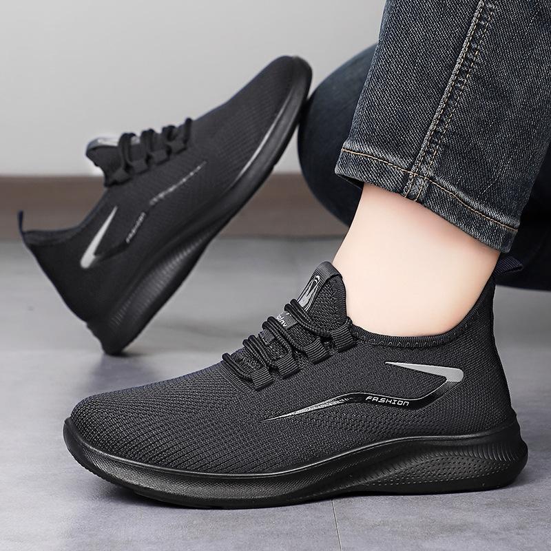 Shoes Men's Shoes Breathable Casual Sports Shoes 2025 Direct Sales New Flying-woven Soft-soled Shoes Comfortable Dad Shoes