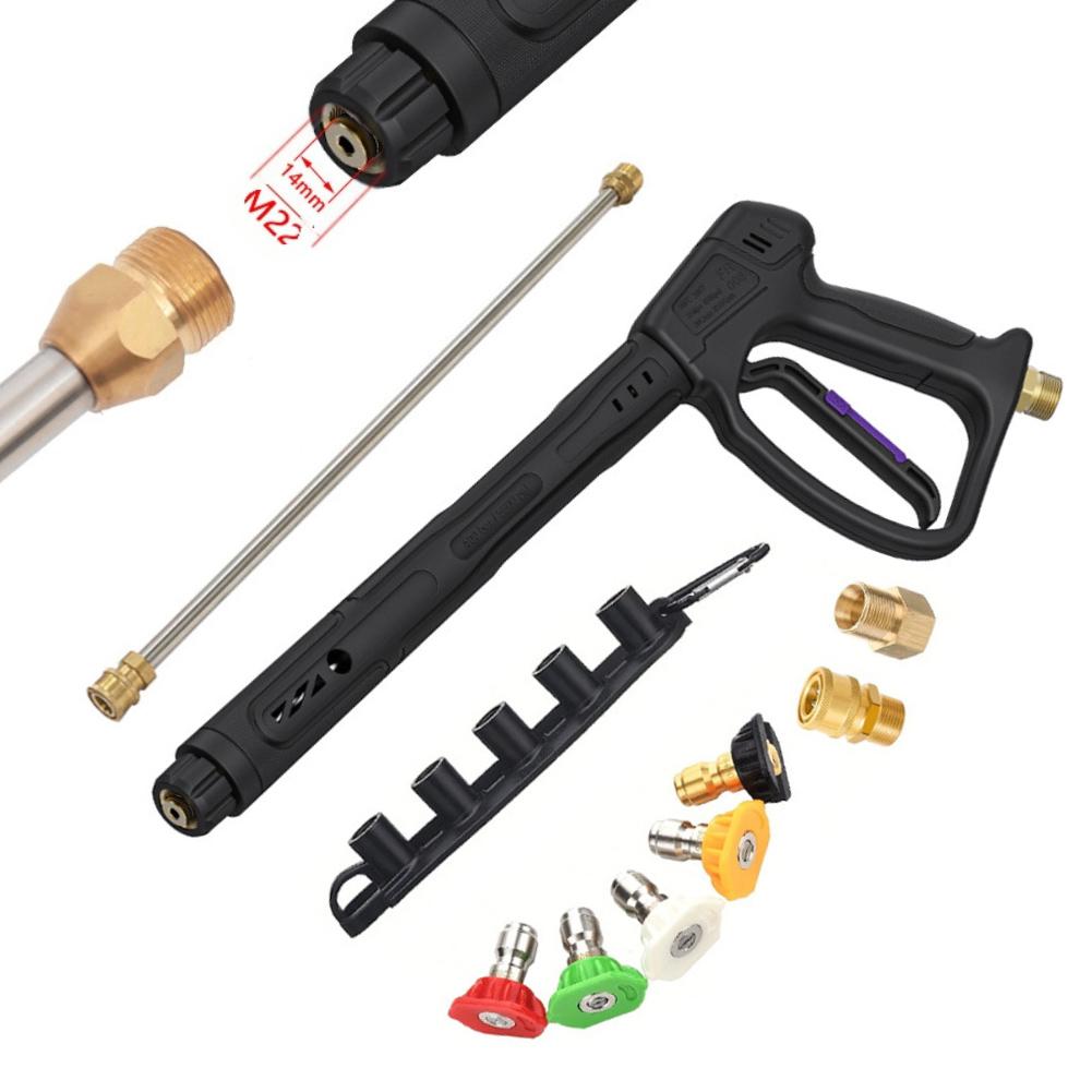 High-Pressure 400bar Pressure Washer Pistol With Swivel, 5 Nozzles & Adjustable Garden Hidrolavadora Pressure Washer China Mainland