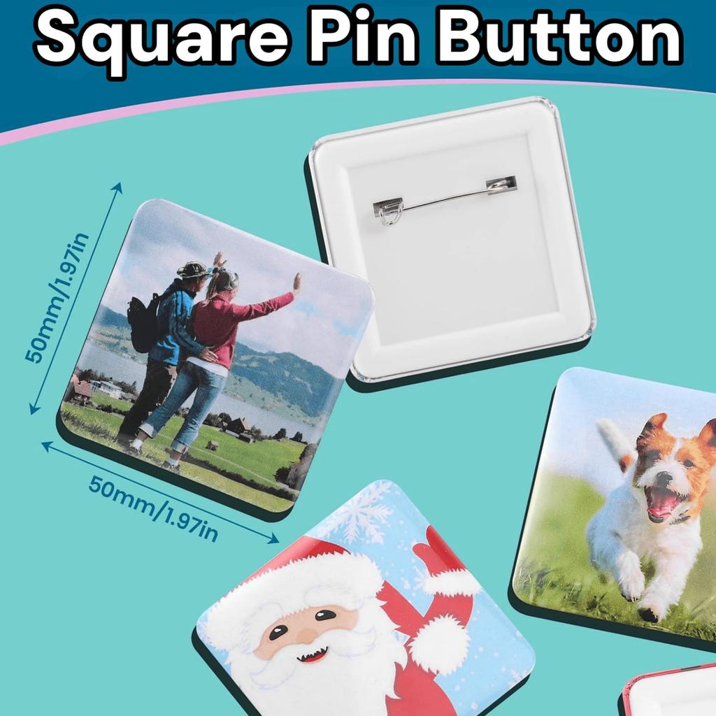 Magnetic Square Badge 100 Set of 100 Badge Machine Material, Pieces, Badges, Material, 5050cm