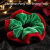 Velvet Hair Scrunchies for Christmas Scrunchies, Soft Elastic Ties Women Girls, Lightweight Cute Gifts Friends Contrast Color Ponytail Holder