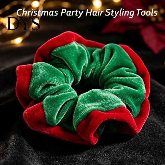 Velvet Hair Scrunchies for Christmas Scrunchies, Soft Elastic Ties Women Girls, Lightweight Cute Gifts Friends Contrast Color Ponytail Holder