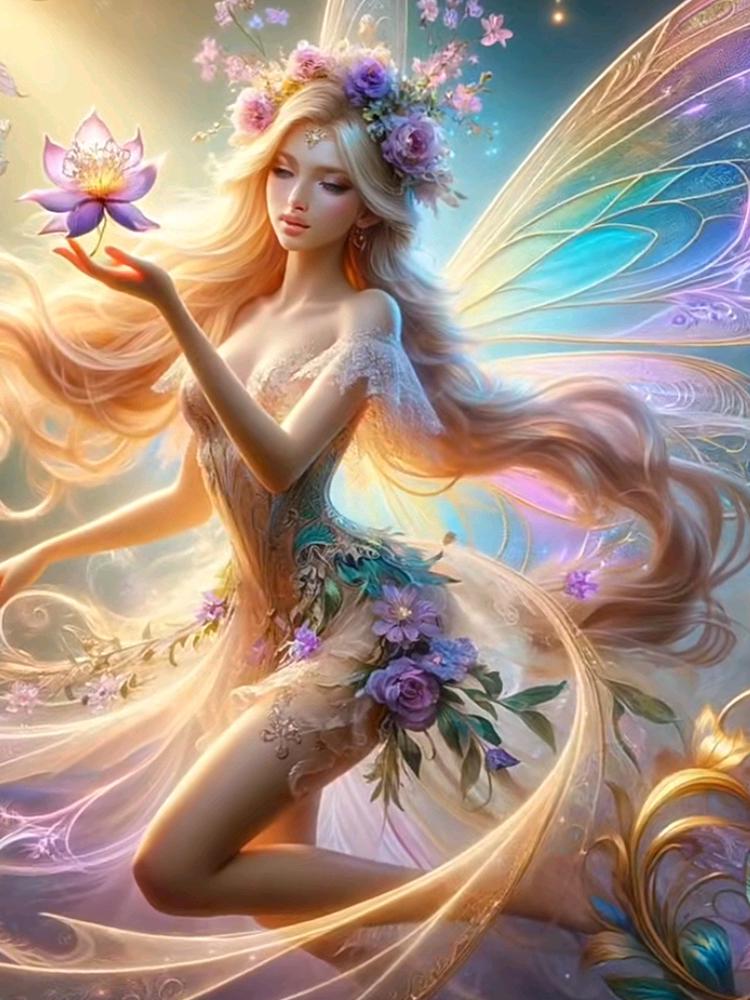 

Симпатичная Эльфийская Девочка Алмазная Картина Набор Цветочная Фея Цветок Вышивка Крестом Ручная Работа Мозаика DIY Дизайнер Домашний Декор Подарок Ремонт Full Round 20x30CM