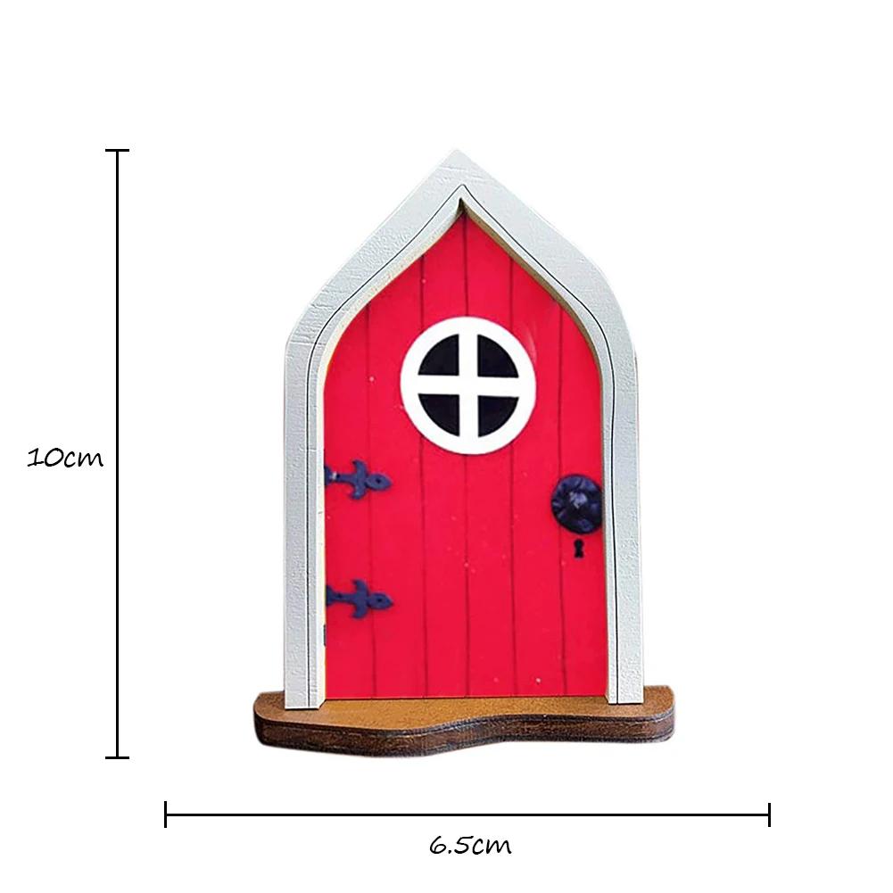Wood Miniature Fairy Dwarf Window Door Gnome Art Courtyard Garden Statues Decor Art Sculpture Decoration Accessories