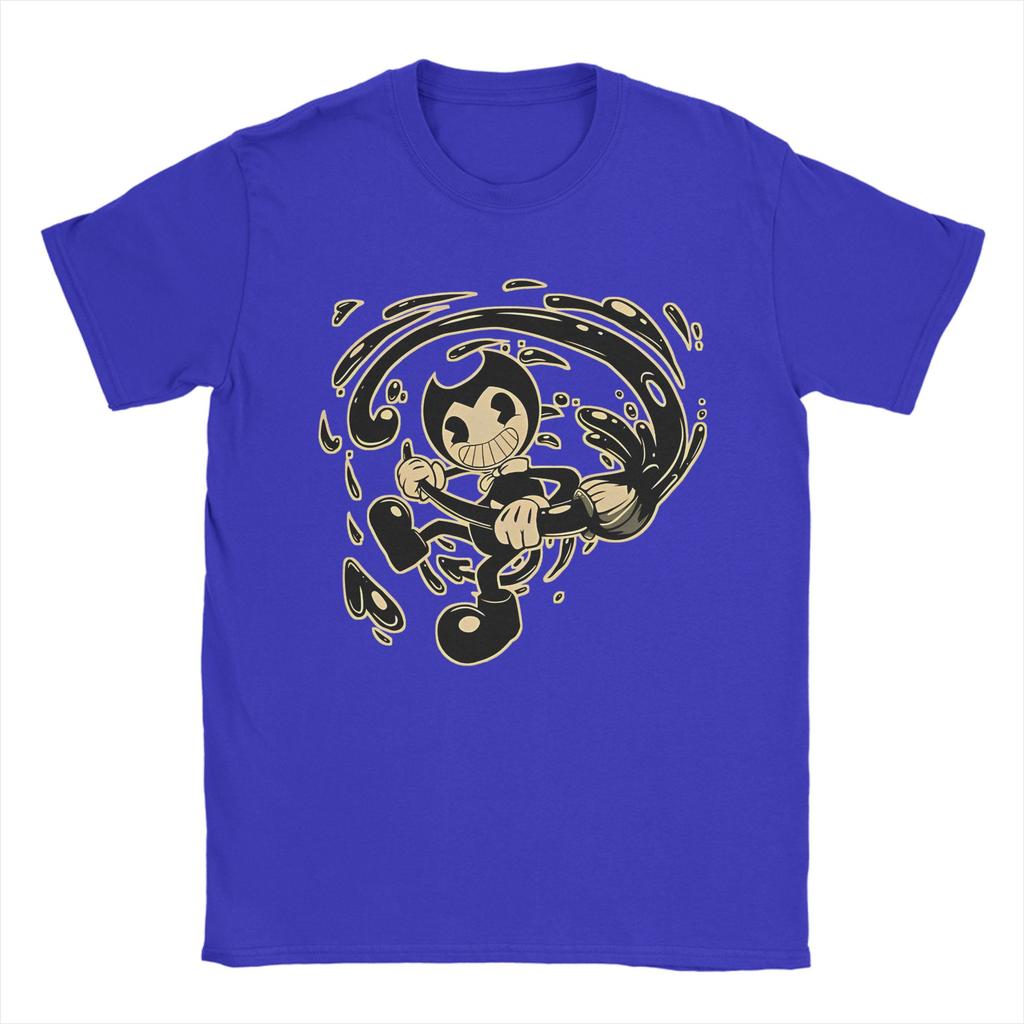 Retro Ink Bendy Tshirts Unisexs Round Neck Short Sleeve Clothes Game 100Cotton Summer Tops Shirts