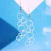 1 Pair of Fun and Creative Cartoon Transparent Bubble Long Earrings, Acrylic Whimsical Assorted-sized Round Disc Eye Bubble Earrings