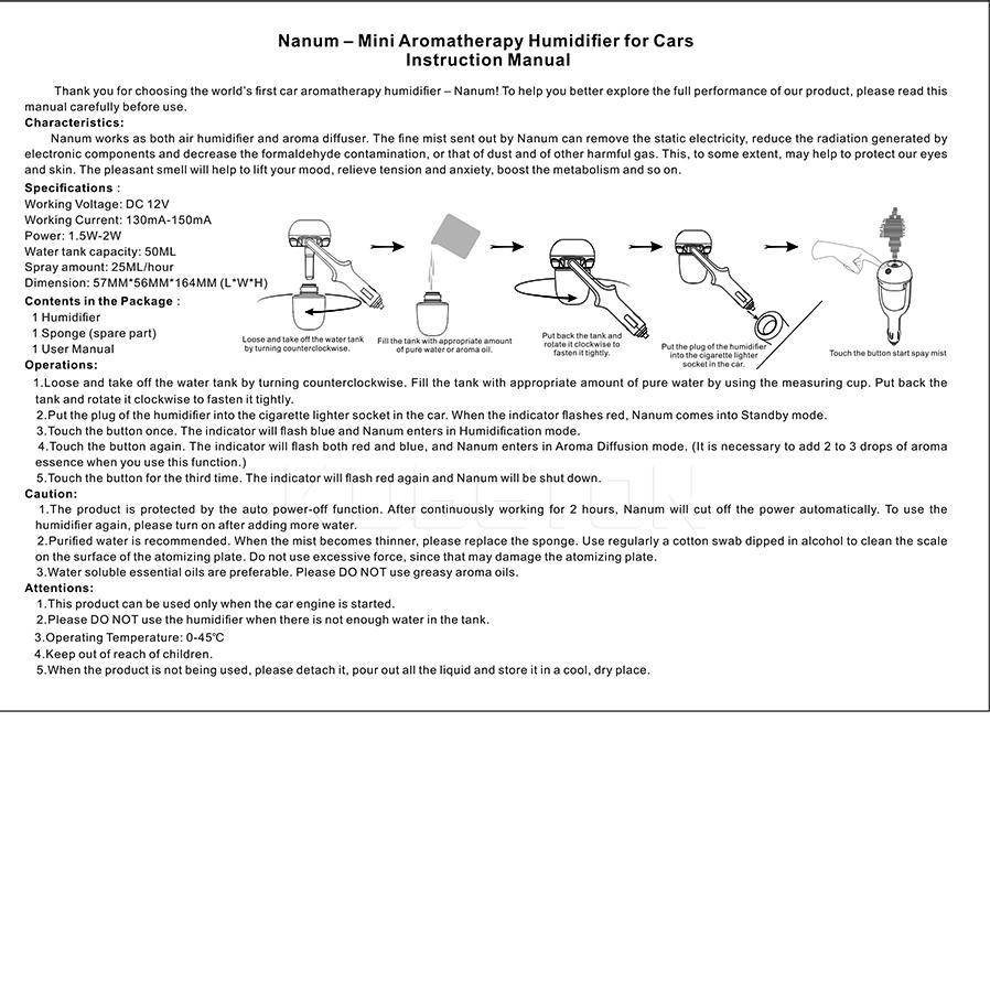 Mini Car Air Humidifier Steam Air Purifier Aroma Diffuser Essential Oil Aromatherapy Diffuser Auto Mist Maker Sprayer For Car