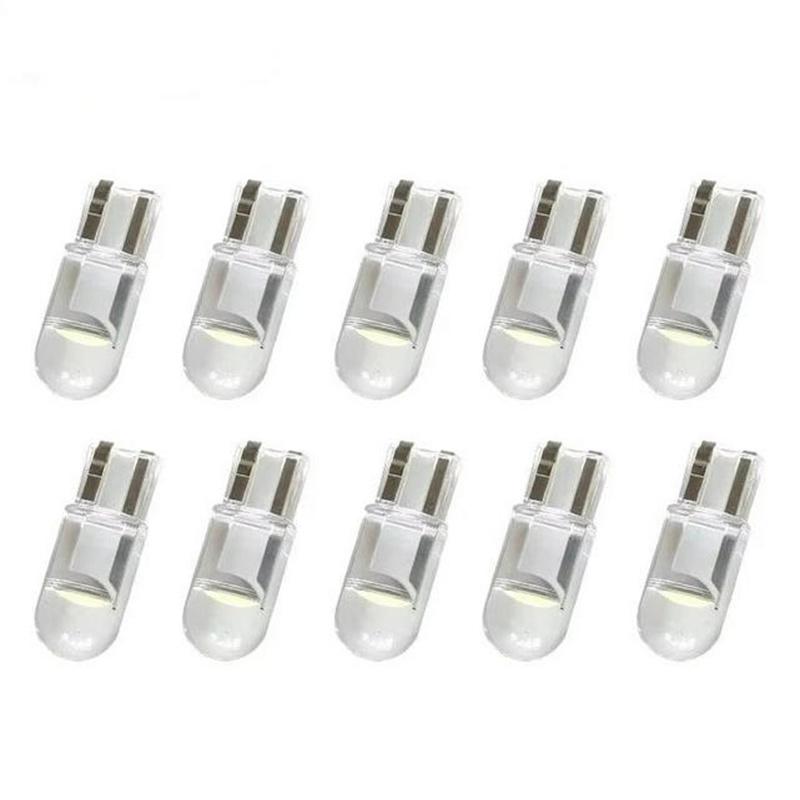 5/10/20/50/100Pcs 12V W5W T10 Led Car Light COB Glass 6000K White Light Auto Automobiles License Plate Lamp Dome Read Light