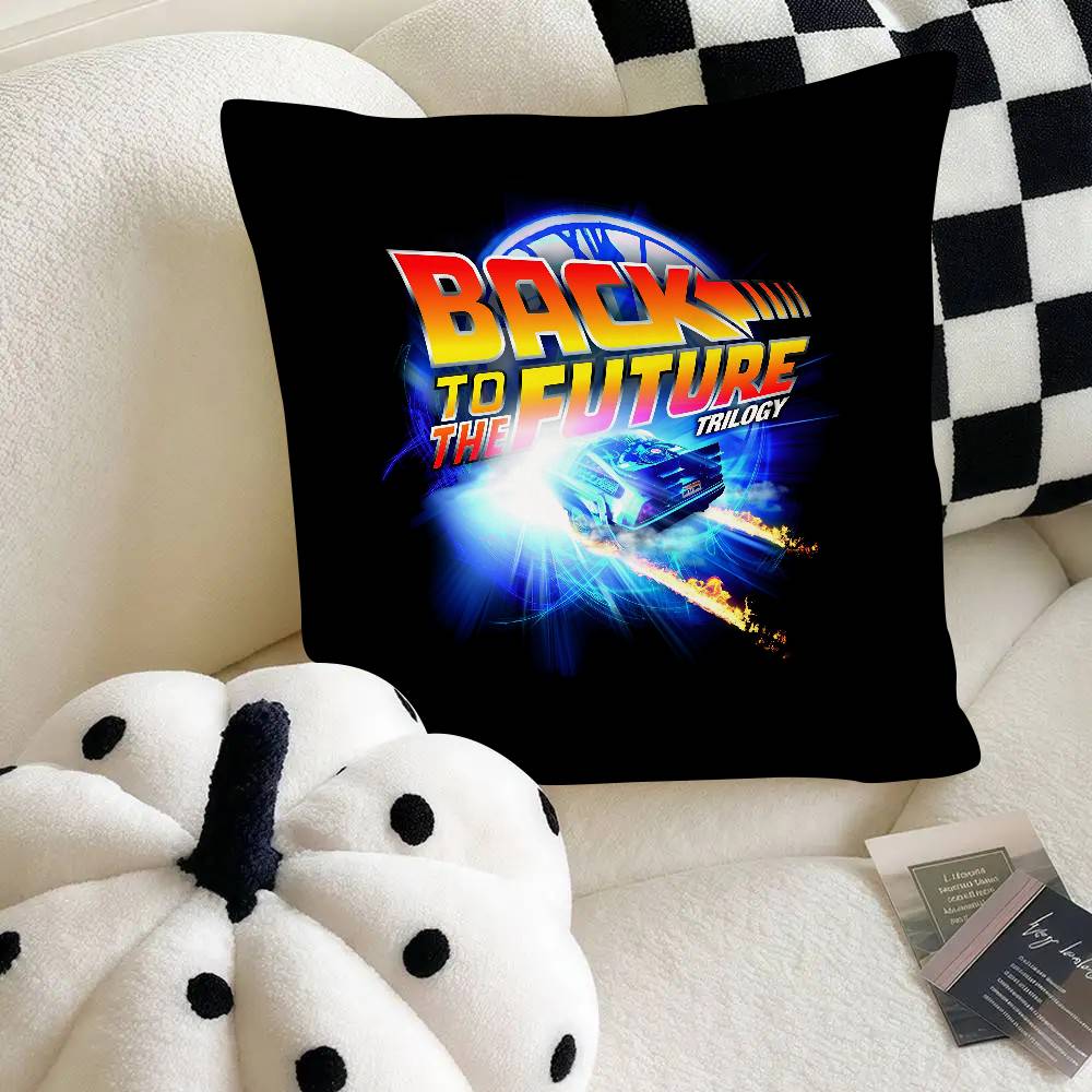 Cartoon Classic Movie B-Back To The F-Future Pillow Case Fashion Square Pillowcase Bedroom Sofa Room Ins Decoration Leisure
