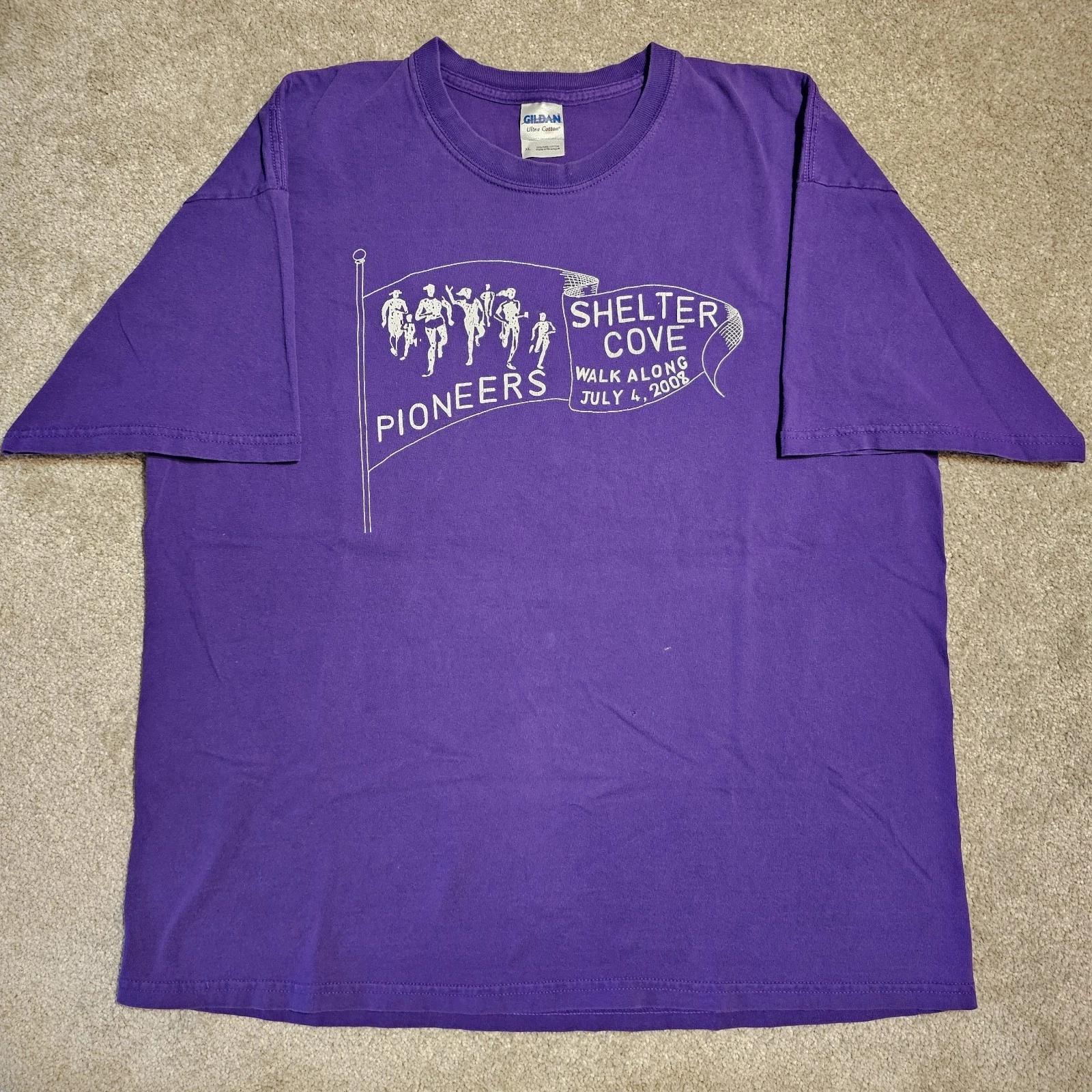 

Vintage Y2k Pioneers Shelter Cove July 4 T-shirt Mens XL Grunge 2008 Running Dad M