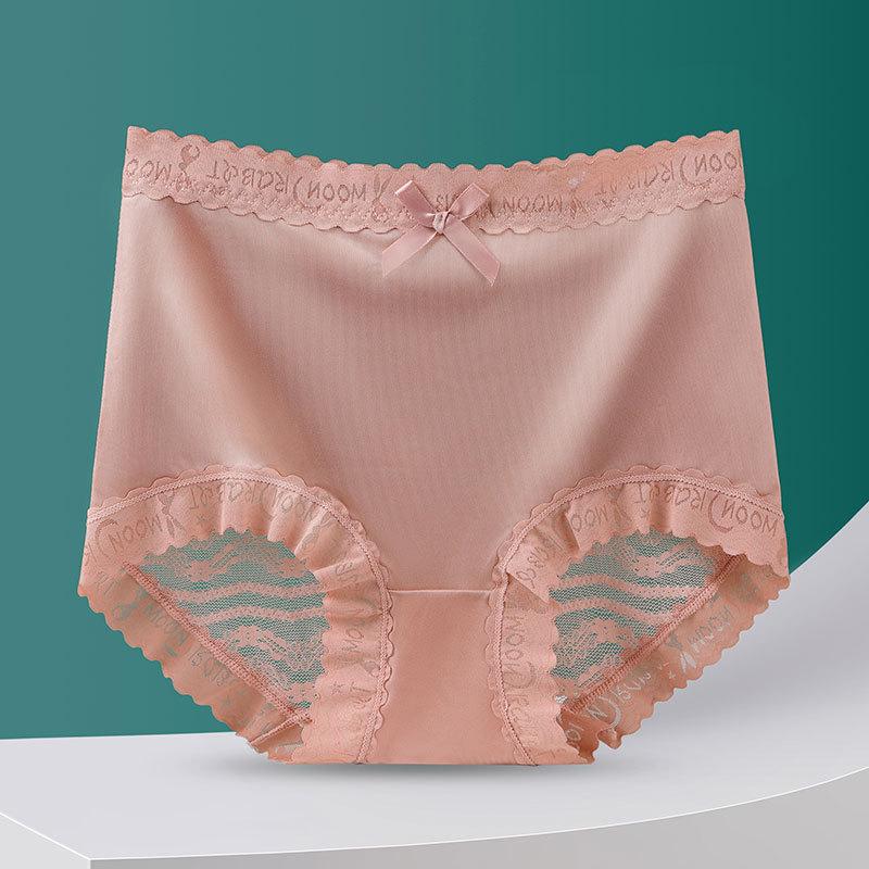 Velká velikost Dámské Letní Nový styl Sexy Průsvitné Krajkové Bez otlaků Ledové hedvábí Zvedající břicho Bokový balíček Boky Vysoký pas Trojúhelníkové kalhotky