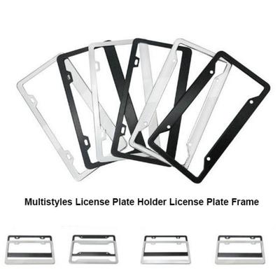Stainless Steel License Plate Holder Black/Silver License Plate Frame Protecting License Plates