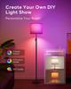Floor Lamp for Living Room with RGBWC Dimmable Bulbs, Adjustable Height, Remote Control, 10W 1200 Lumen