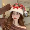 Bow Christmas Sequin Hat Merry Christmas Decoration Red Plush Hat Fashion Santa Claus Hat  Children