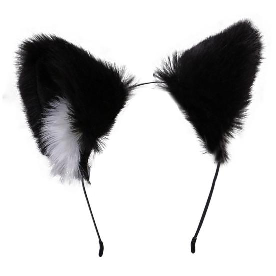 Cats Ears Headband Long Furry Adorable Plush Exquisite Cosplay Party Headpiece for Party