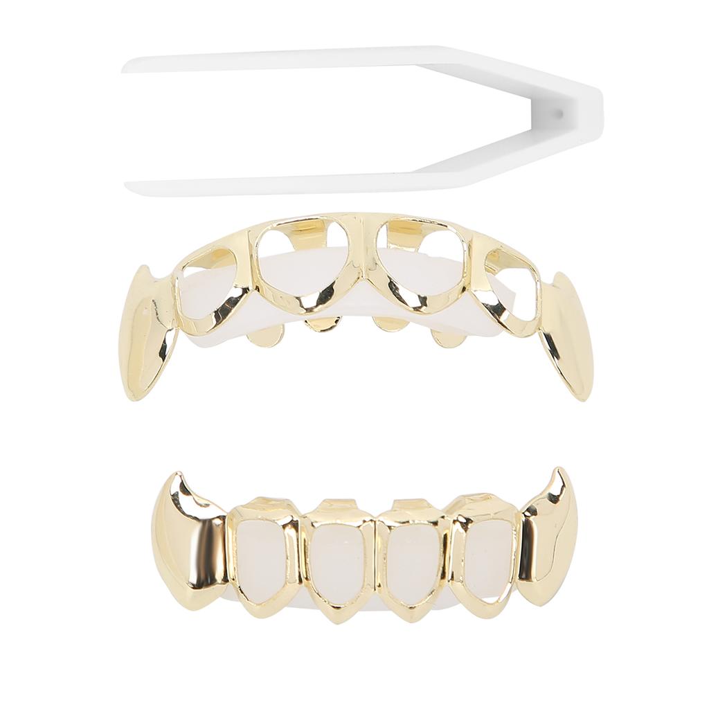 Hollow Plating Teeth Brace Fashionable Metal Teeth Decoration Jewelry for Party