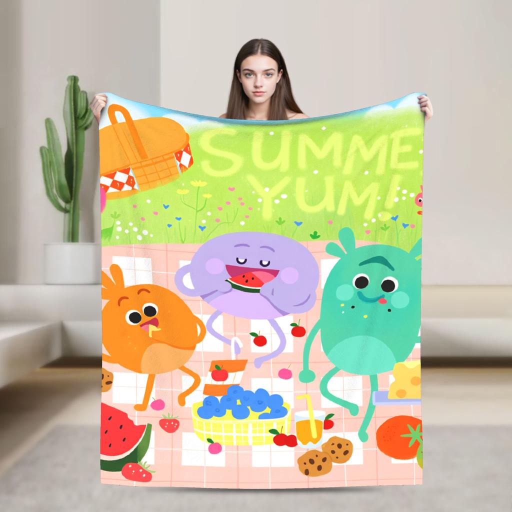 Warm Soft Blanket Picnic Finny the Shark Confetti Birthday Throw Blanket Super Simples Flannel Bedspread For Sofa Bed Cover