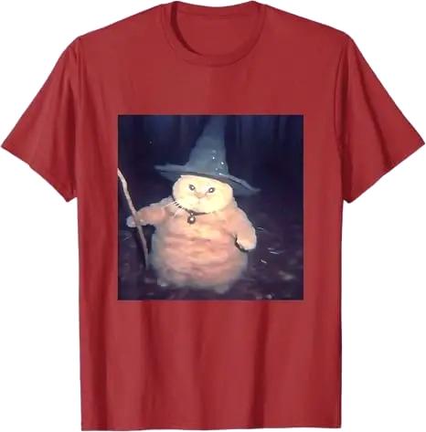 Mago gato extraño divertido gato de Halloween mujer camiseta Humor moda lindo gatito estampado con dibujo blusas de Unisexga