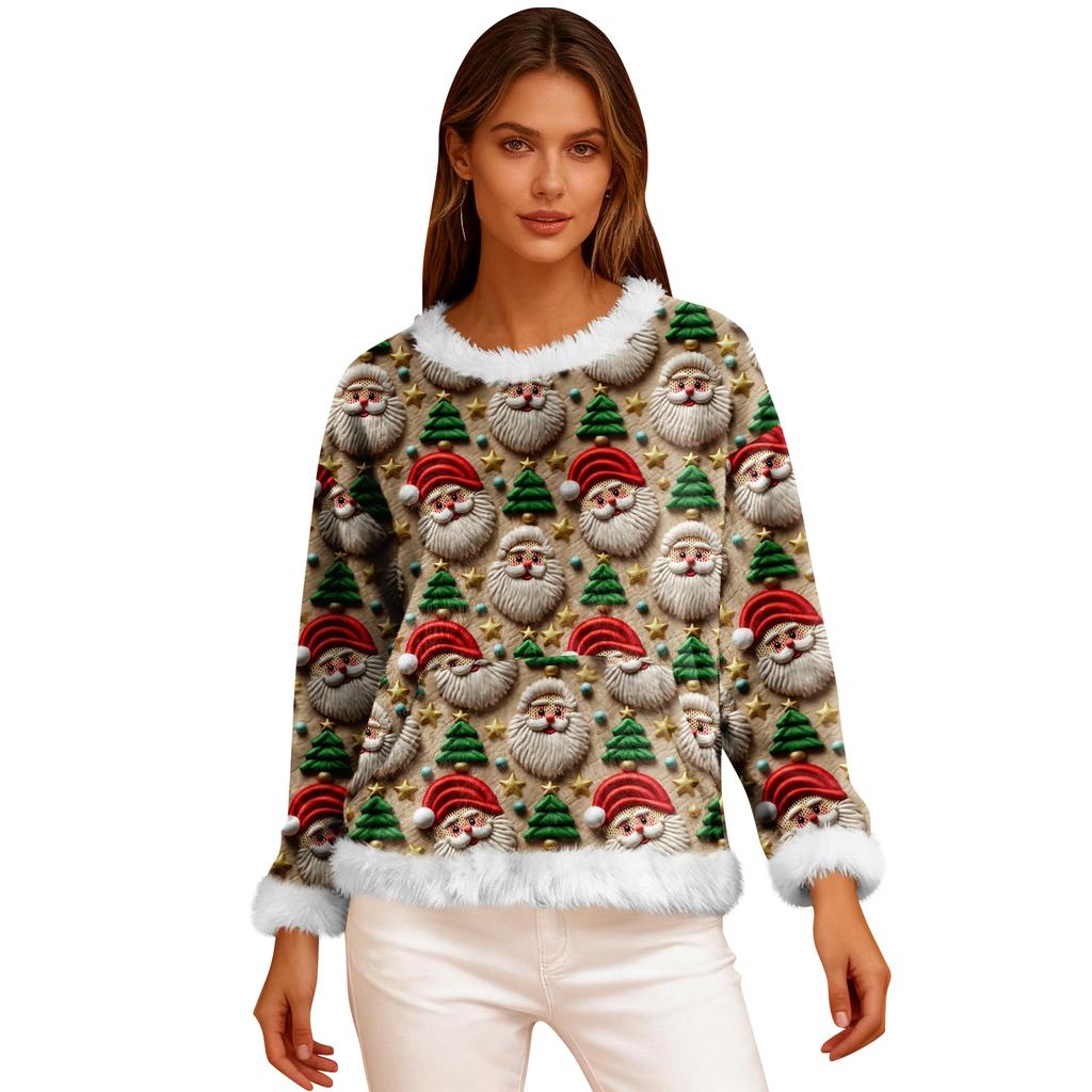 Dámská ležérní fleecová mikina s dlouhým rukávem a kulatým výstřihem, ležérní, pohodlná, volného střihu, lehká dámská flanelová mikina