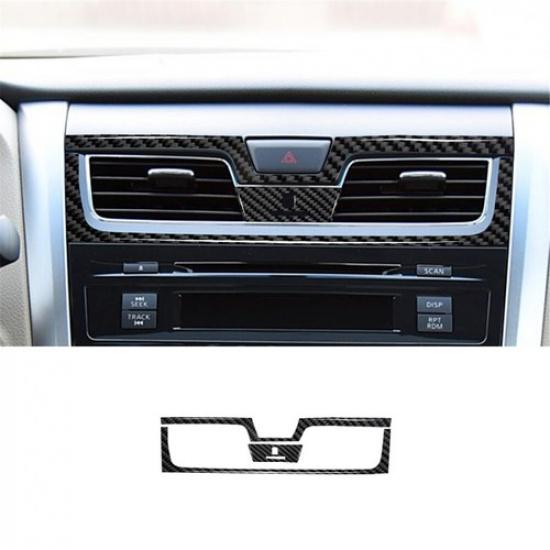 3Pcs Carbon Fiber Center Air Vent Outlet Cover Trim For Nissan Altima Sedan
