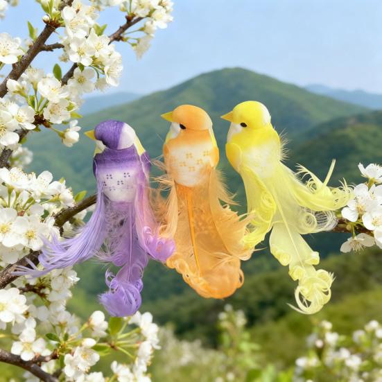 Artificial Birds Simulation Foam Birds with 3D Feather Tail Realistic Clip