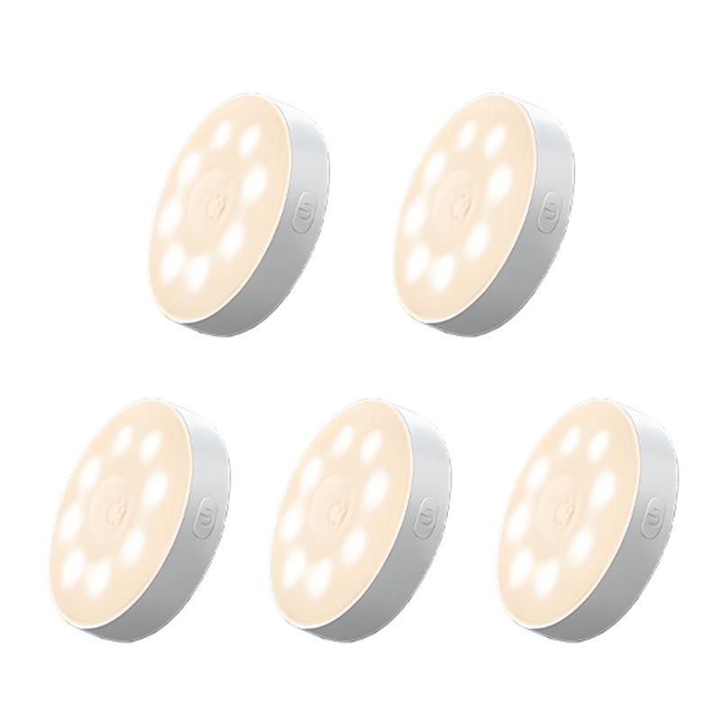 Magnetisches LED-Induktionslicht für den Innenbereich, Nachtlicht für Schlafzimmer, Tastensteuerung mit 3 Modi und dimmbar, Küchen-, Wohnzimmer-, Bürobeleuchtung 3/5 Stück