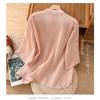 Women S Loose Cotton Embroidered Five Quarter Sleeve Summer Shirt For Middle Aged Moms