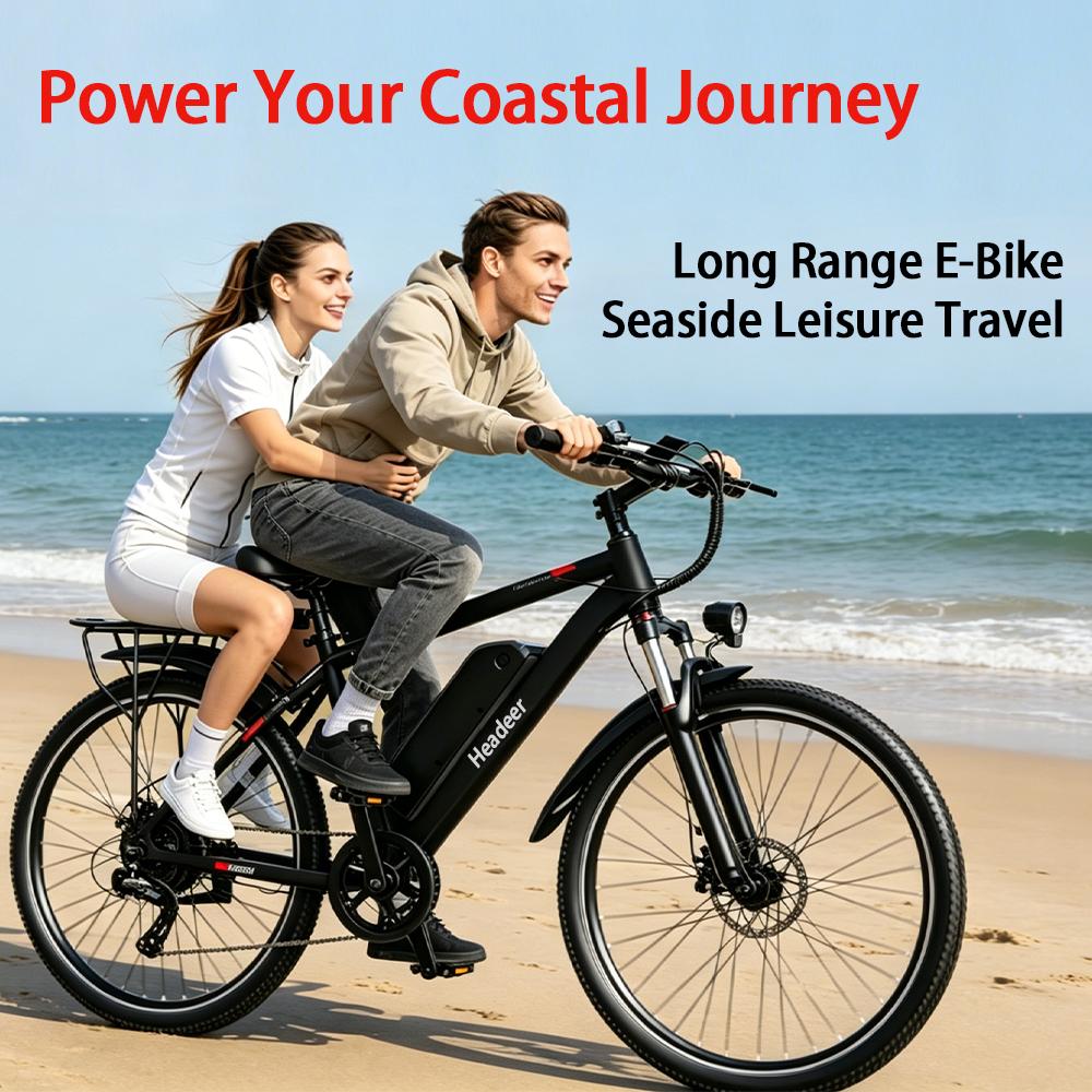 HEADEER BK1350 26" Commuter Electric Bicycle,500W Motor,48V 15Ah Lithium Battery, 35KM/H, City Commuter E-Bike for Adults,APP Smart Control