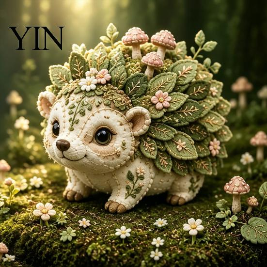 Decorative Floral Felt Craft Forest Guardians Patchwork DIY Kit, Woodland Animal Sewing Pre-cut Creative Hobby Embroidery Supplies Fabric Kit