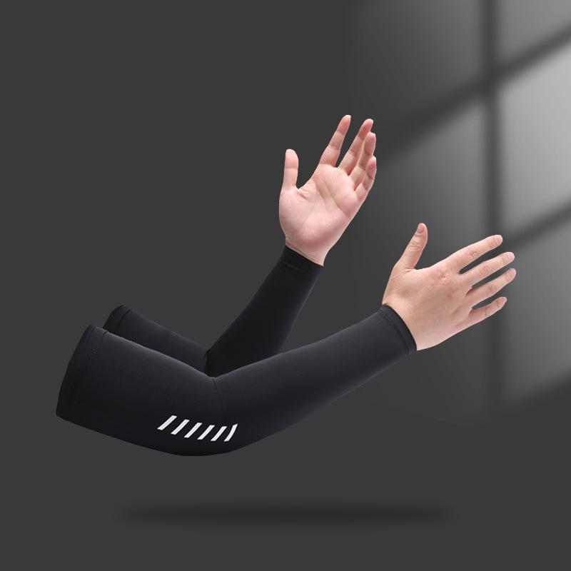 

Мужские шелковистые ледяные рукава с защитой от УФ-лучей, летние нарукавники для велоспорта и вождения чёрный