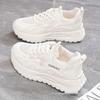 Women's 2025 Breathable Mesh White Sneakers - Thick Sole, Versatile, Hollow-Out Casual Shoes