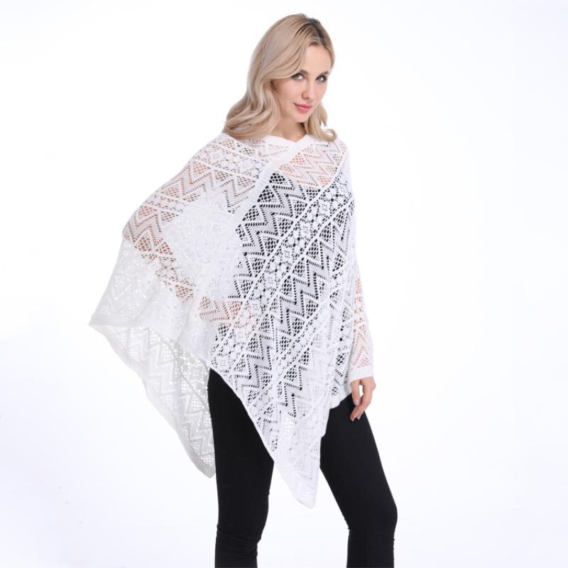 Large Size Women's Hoodie Loose Hollow Irregular Pullover Top Cape Sweater One Piece Hair Replacement