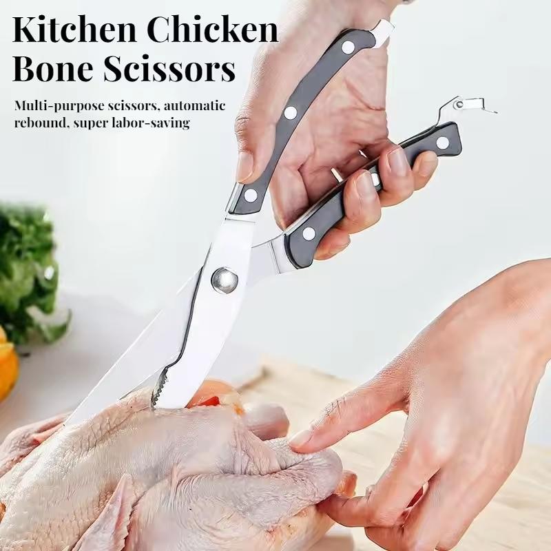 Kitchen Scissors, Household Multifunctional Scissors, Strong Chicken Bone Scissors Stainless Steel Scissors Food Special